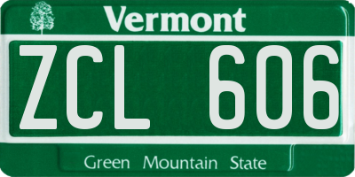VT license plate ZCL606