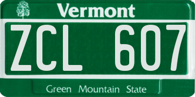 VT license plate ZCL607