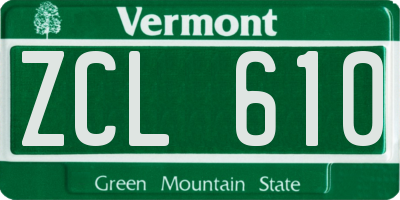VT license plate ZCL610