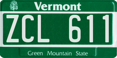 VT license plate ZCL611