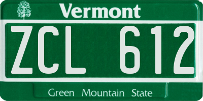 VT license plate ZCL612