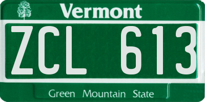 VT license plate ZCL613