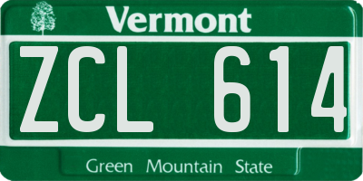 VT license plate ZCL614