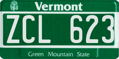 VT license plate ZCL623