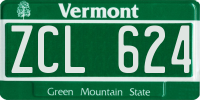 VT license plate ZCL624