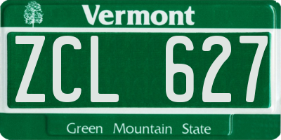 VT license plate ZCL627
