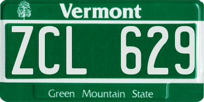 VT license plate ZCL629