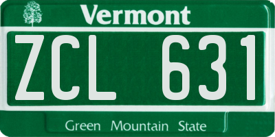 VT license plate ZCL631