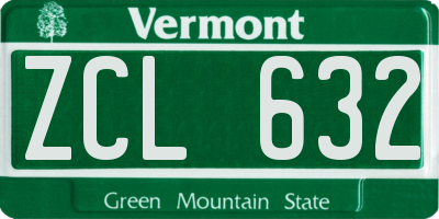 VT license plate ZCL632