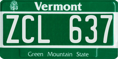 VT license plate ZCL637
