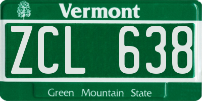 VT license plate ZCL638