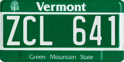 VT license plate ZCL641
