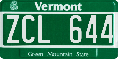 VT license plate ZCL644