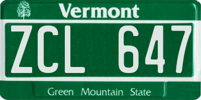 VT license plate ZCL647