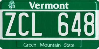 VT license plate ZCL648