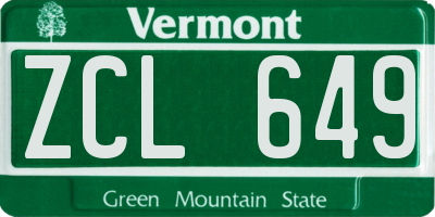 VT license plate ZCL649