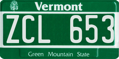 VT license plate ZCL653