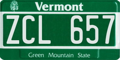 VT license plate ZCL657