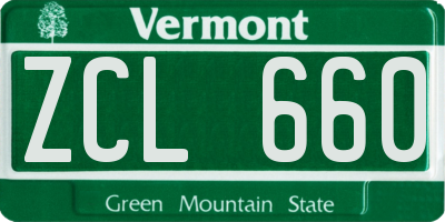 VT license plate ZCL660