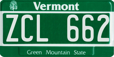 VT license plate ZCL662