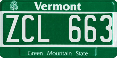 VT license plate ZCL663