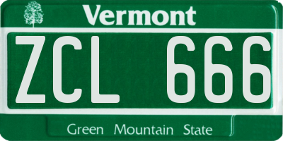 VT license plate ZCL666