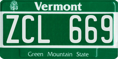 VT license plate ZCL669