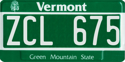 VT license plate ZCL675