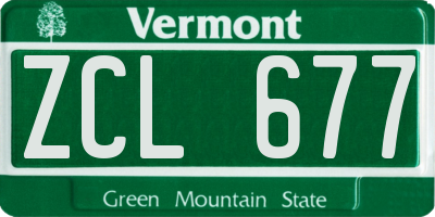 VT license plate ZCL677