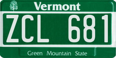 VT license plate ZCL681