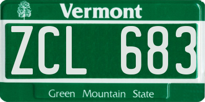 VT license plate ZCL683