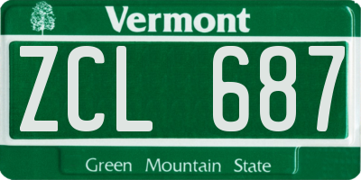 VT license plate ZCL687