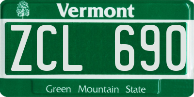VT license plate ZCL690