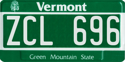 VT license plate ZCL696
