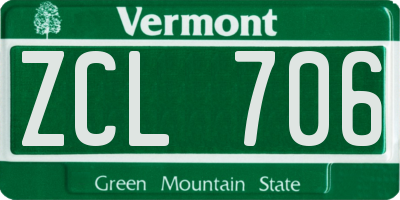 VT license plate ZCL706