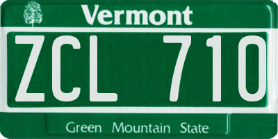 VT license plate ZCL710