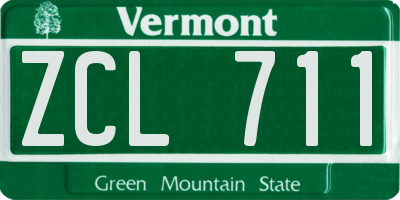 VT license plate ZCL711