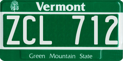 VT license plate ZCL712