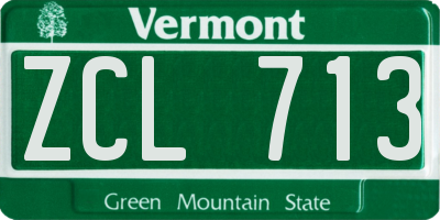 VT license plate ZCL713
