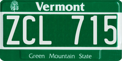 VT license plate ZCL715
