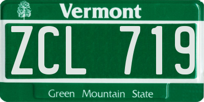 VT license plate ZCL719