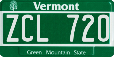 VT license plate ZCL720