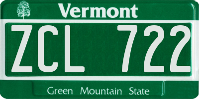 VT license plate ZCL722