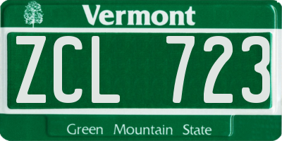 VT license plate ZCL723