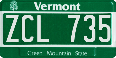 VT license plate ZCL735