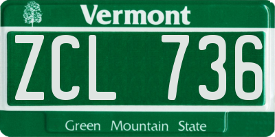 VT license plate ZCL736