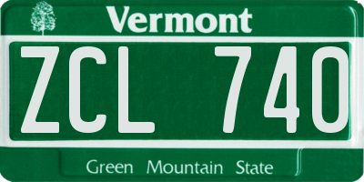 VT license plate ZCL740