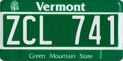 VT license plate ZCL741