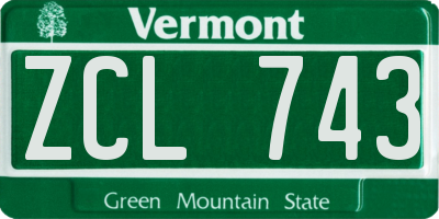 VT license plate ZCL743