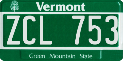 VT license plate ZCL753